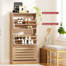 Load image into Gallery viewer, Artiss Shoe Cabinet Storage Drawer 45 Pairs Pine