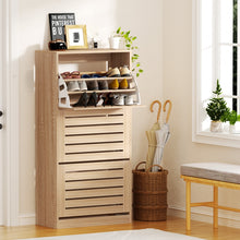 Load image into Gallery viewer, Artiss Shoe Cabinet Storage Drawer 45 Pairs Pine