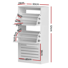 Load image into Gallery viewer, Artiss Shoe Cabinet Storage Drawer 45 Pairs White