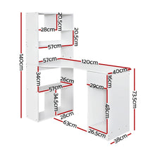 Load image into Gallery viewer, Artiss Computer Desk Bookshelf Drawer Cabinet White 120CM
