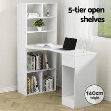 Load image into Gallery viewer, Artiss Computer Desk Bookshelf Drawer Cabinet White 120CM