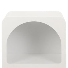 Load image into Gallery viewer, Bedside Table Shelves Side End Table Storage Nightstand White ARCHED