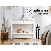Load image into Gallery viewer, Artiss Console Table 2 Drawers 100CM White Chole