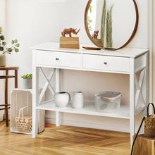 Load image into Gallery viewer, Artiss Console Table 2 Drawers 100CM White Chole