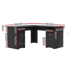 Load image into Gallery viewer, Artiss Computer Desk Home Office Study Desks L-shaped Corner Table with Storage