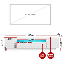 Load image into Gallery viewer, Artiss TV Unit Entertainment Unit Storage Drawer RGB LED 180cm White