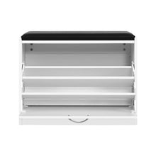 Load image into Gallery viewer, Artiss Shoe Cabinet Bench Shoes Storage Rack Organiser Drawer White 15 Pairs