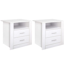 Load image into Gallery viewer, Artiss 2 X Bedside Table 2 Drawers with Shelf - TARA White