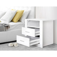 Load image into Gallery viewer, Artiss 2 X Bedside Table 2 Drawers with Shelf - TARA White