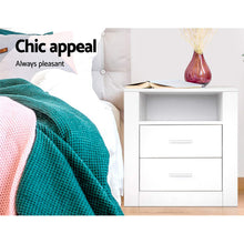 Load image into Gallery viewer, Artiss 2 X Bedside Table 2 Drawers with Shelf - TARA White