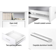 Load image into Gallery viewer, Artiss 2 X Bedside Table 2 Drawers with Shelf - TARA White