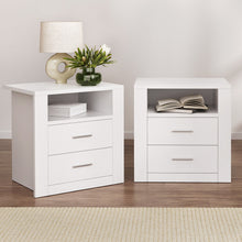 Load image into Gallery viewer, Artiss 2 X Bedside Table 2 Drawers with Shelf - TARA White