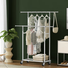 Load image into Gallery viewer, Artiss Clothes Rack Double Rod Airer Rail Coat Stand Adjustable Hanger