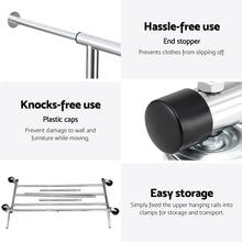 Load image into Gallery viewer, Artiss Clothes Rack Airer Rail Coat Stand Adjustable Hanger