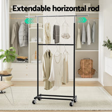 Load image into Gallery viewer, Artiss Clothes Rack Double Rod Airer Rail Coat Stand Adjustable Hanger