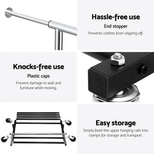 Load image into Gallery viewer, Artiss Clothes Rack Double Rod Airer Rail Coat Stand Adjustable Hanger