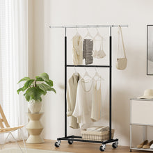 Load image into Gallery viewer, Artiss Clothes Rack Double Rod Airer Rail Coat Stand Adjustable Hanger