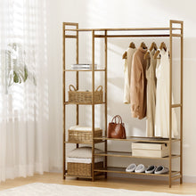 Load image into Gallery viewer, Clothes Rack Coat Stand 8 Shelves Bamboo