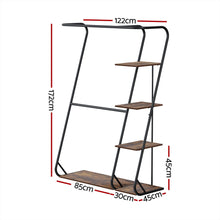 Load image into Gallery viewer, Clothes Rack Coat Stand 172cm 4-Tier Walnut