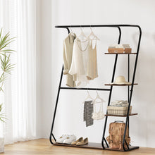 Load image into Gallery viewer, Clothes Rack Coat Stand 172cm 4-Tier Walnut