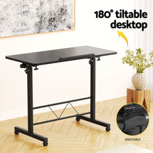Load image into Gallery viewer, Artiss Laptop Desk Table Height Adjustable Wooden Bed Side Tables 80CM Black