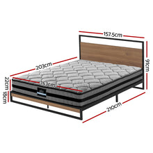 Load image into Gallery viewer, Artiss Bed Frame Queen Size Metal Frame DANE with Mattress
