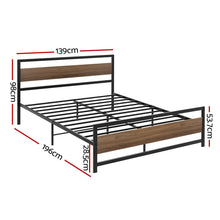 Load image into Gallery viewer, Bed Frame Double Size Metal Base Mattress Platform Foundation Black DREW