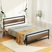 Load image into Gallery viewer, Bed Frame Double Size Metal Base Mattress Platform Foundation Black DREW