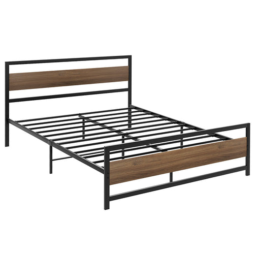 Artiss Bed Frame Queen Size Metal Base Mattress Platform Foundation Black DREW