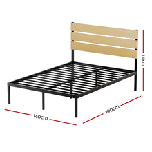 Load image into Gallery viewer, Bed Frame Double Size Metal Base Mattress Platform Foundation Black PAULA