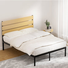 Load image into Gallery viewer, Bed Frame Double Size Metal Base Mattress Platform Foundation Black PAULA