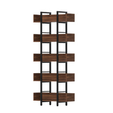 Load image into Gallery viewer, Artiss Bookshelf 5-Tier Bookcase Display Shelves Metal Storage Stand Rack Walnut