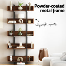 Load image into Gallery viewer, Artiss Bookshelf 5-Tier Bookcase Display Shelves Metal Storage Stand Rack Walnut