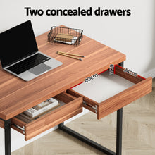 Load image into Gallery viewer, Artiss Computer Desk Drawer Storage Walnut 100CM