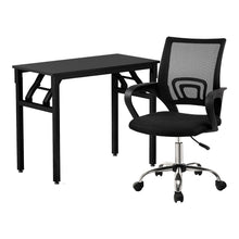 Load image into Gallery viewer, Artiss Computer Desk Mesh Office Chair Set Foldable Home Study Table Black