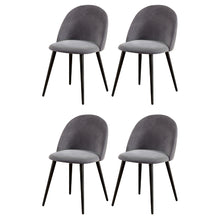 Load image into Gallery viewer, Artiss Dining Chairs Set of 4 Velvet Solid Curved Dark Grey