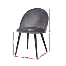 Load image into Gallery viewer, Artiss Dining Chairs Set of 4 Velvet Solid Curved Dark Grey