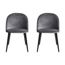 Load image into Gallery viewer, Artiss Dining Chairs Set of 4 Velvet Solid Curved Dark Grey