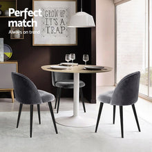 Load image into Gallery viewer, Artiss Dining Chairs Set of 4 Velvet Solid Curved Dark Grey
