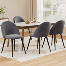 Load image into Gallery viewer, Artiss Dining Chairs Set of 4 Velvet Solid Curved Dark Grey