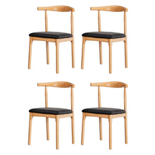 Load image into Gallery viewer, Artiss 4x Dining Chairs Rubber Wood Leather Seat Black