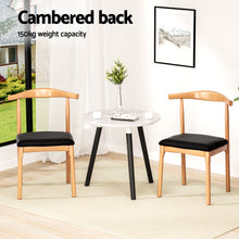 Load image into Gallery viewer, Artiss 4x Dining Chairs Rubber Wood Leather Seat Black