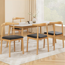 Load image into Gallery viewer, Artiss 4x Dining Chairs Rubber Wood Leather Seat Black