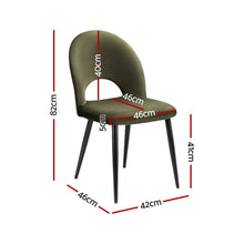 Load image into Gallery viewer, Artiss Dining Chairs Set of 4 Velvet Hollow Green