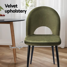 Load image into Gallery viewer, Artiss Dining Chairs Set of 4 Velvet Hollow Green