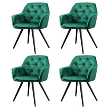 Load image into Gallery viewer, Artiss Dining Chairs Set of 4 Velvet Diamond Tufted Armchair Green