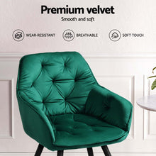Load image into Gallery viewer, Artiss Dining Chairs Set of 4 Velvet Diamond Tufted Armchair Green