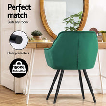 Load image into Gallery viewer, Artiss Dining Chairs Set of 4 Velvet Diamond Tufted Armchair Green