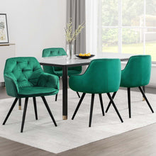 Load image into Gallery viewer, Artiss Dining Chairs Set of 4 Velvet Diamond Tufted Armchair Green