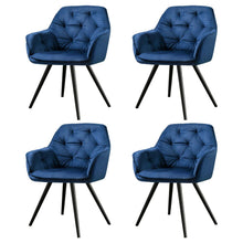 Load image into Gallery viewer, Artiss Dining Chairs Set of 4 Velvet Diamond Tufted Armchair Blue